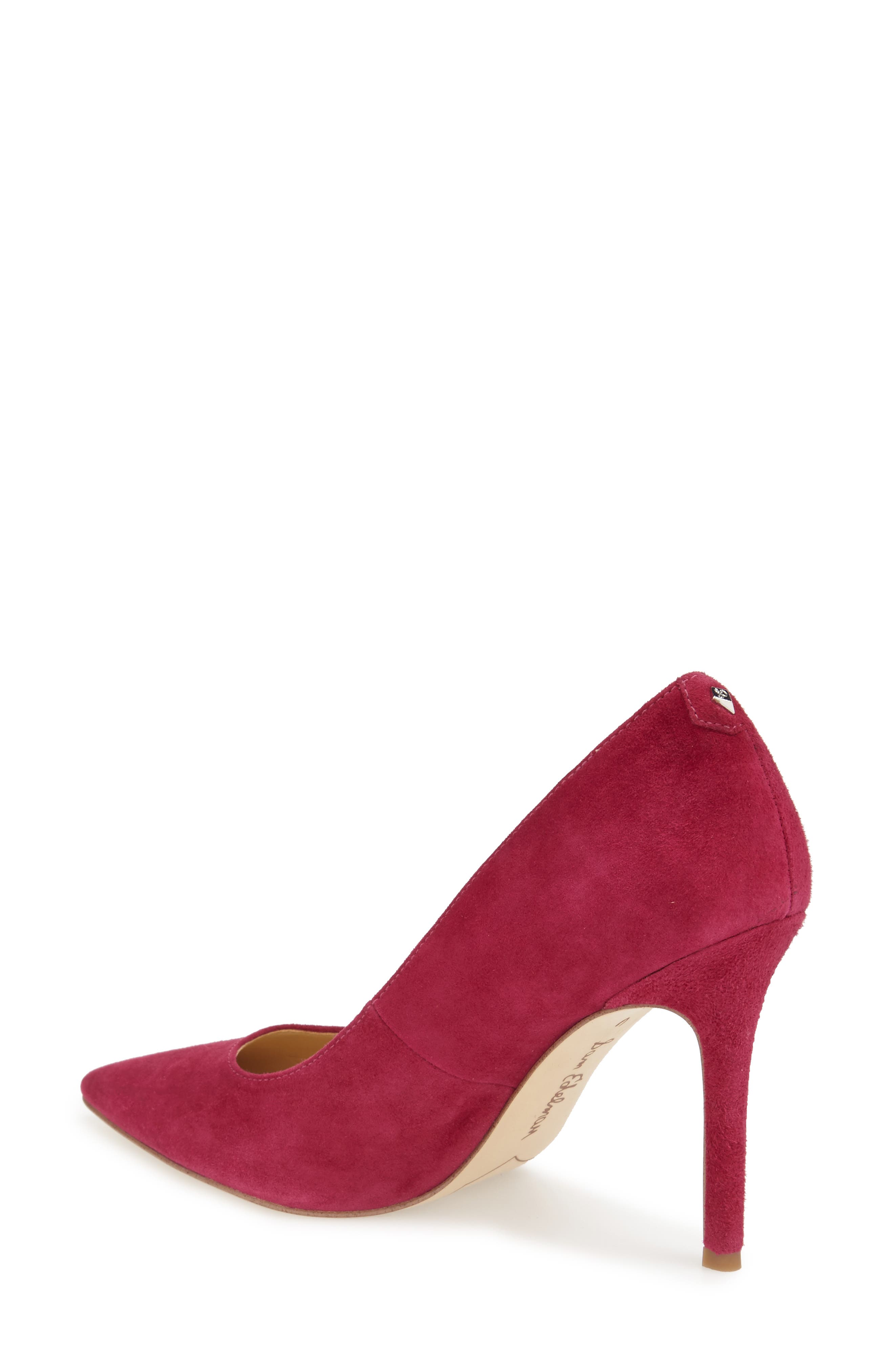 Hazel Pointed Toe Pump, Main, color, PINK GARNET SUEDE