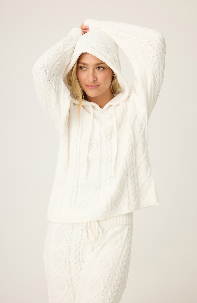 PJ Salvage Cozy Chenille Cable Knit Pajamas, Alternate, color, Ivory