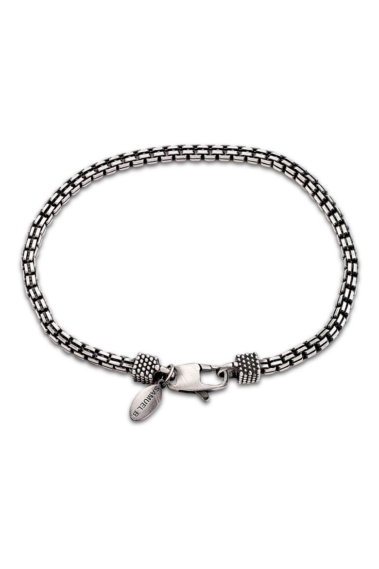 Double Box Chain Bracelet, Alternate, color, SILVER