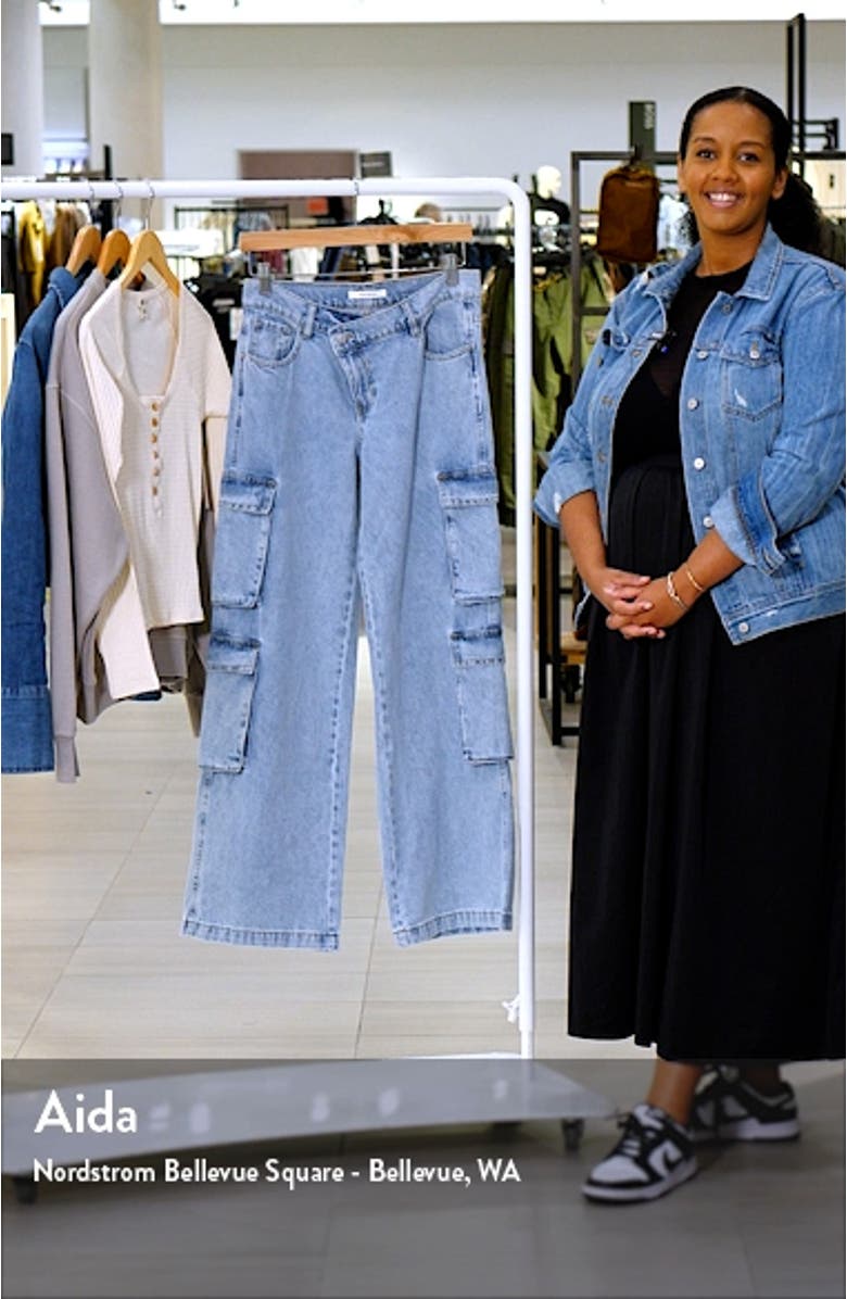 '90s Asymmetric Fly Wide Leg Cargo Jeans, sales video thumbnail