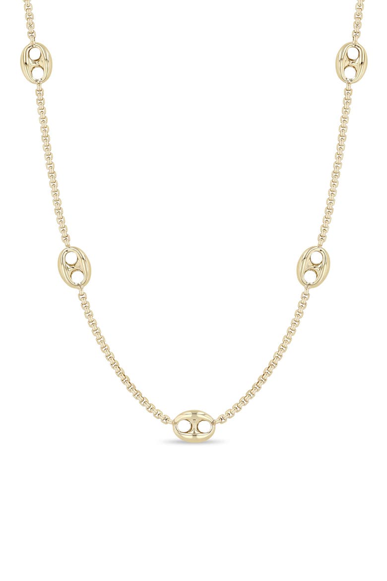 14K Gold Mariner Station Necklace, Main, color, 14K YELLOW GOLD