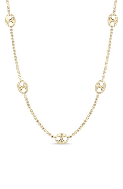 Zoë Chicco 14k Gold Mariner Station Necklace In Gold