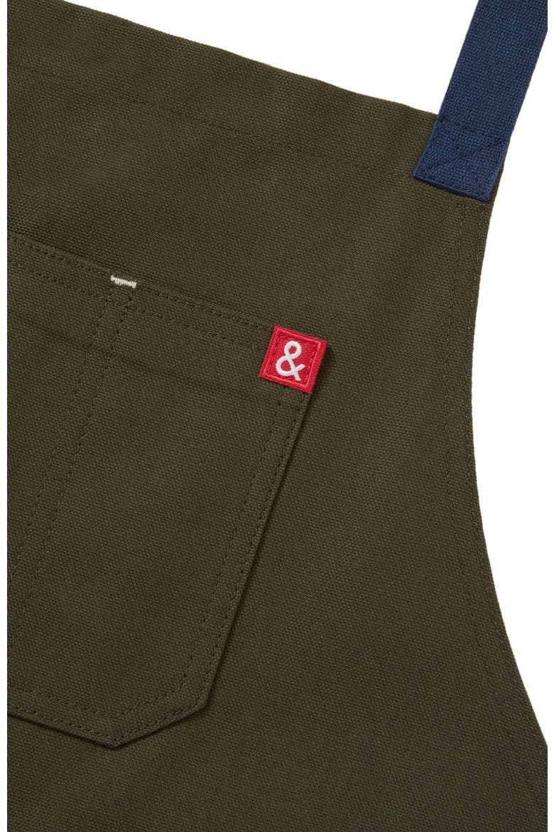 The All Day Crossback Apron - Olive Green Navy Straps, Alternate, color, Olive