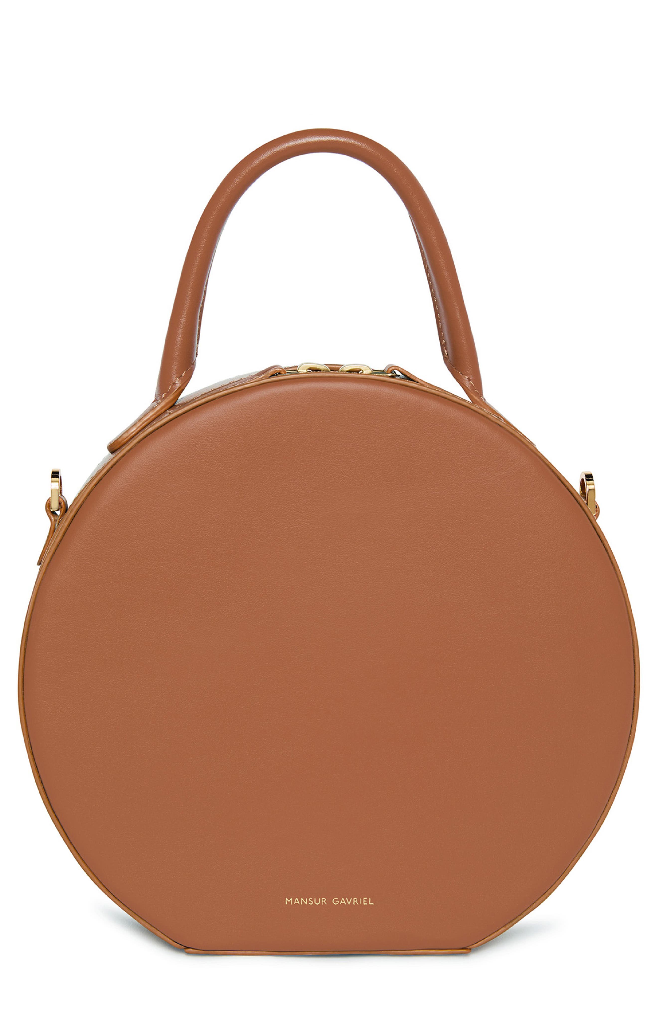Mansur Gavriel Calfskin Leather Circle Crossbody Bag, Main, color, 