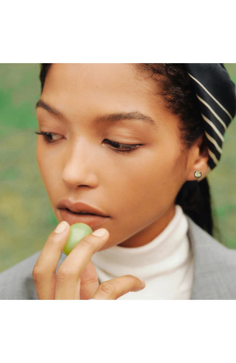 PASCAL The Tennis Ball Stud Earring, Yellow Diamond Pavé, Alternate, color, Silver / Yellow Diamond