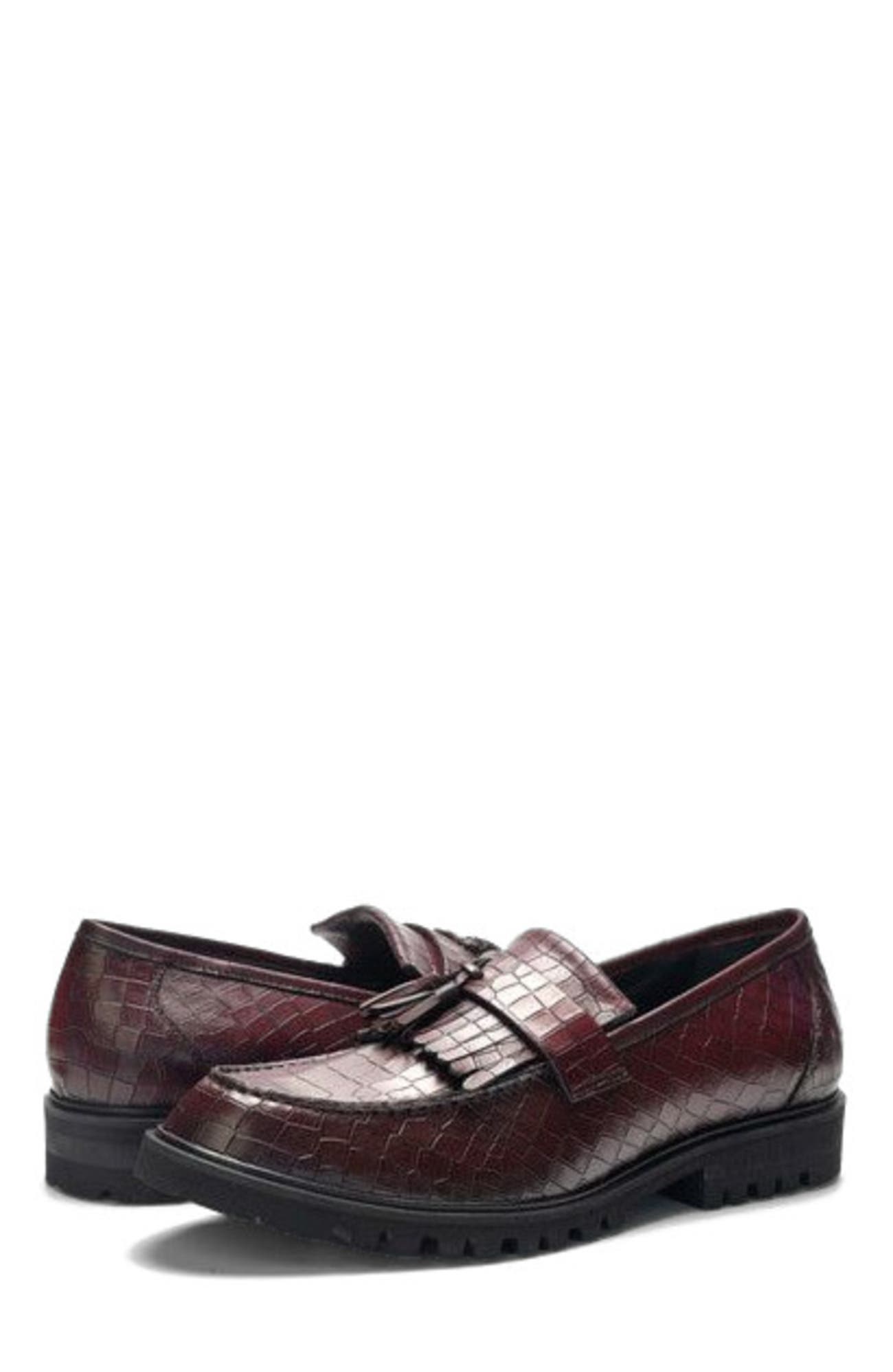 Dante Tassel Loafer, Alternate, color, Bordeaux Leather