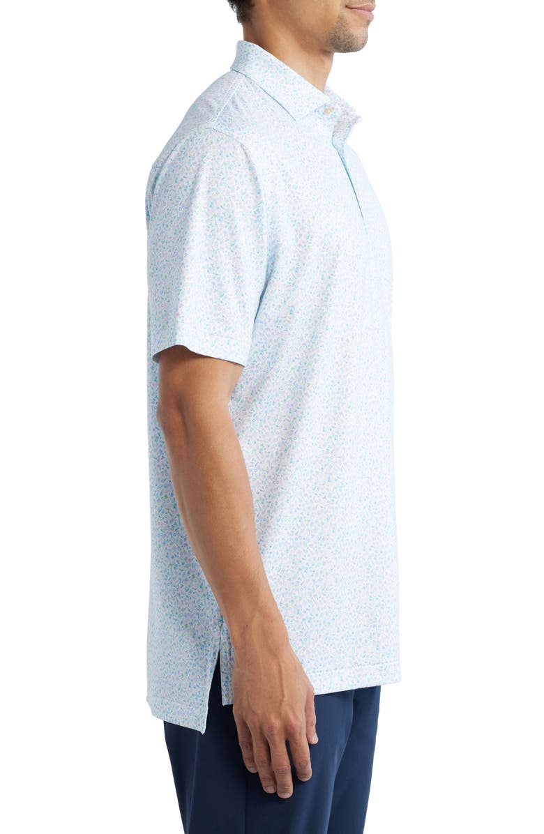 Peter Millar Island Jammin' Party Print Performance Jersey Polo, Alternate, color, White