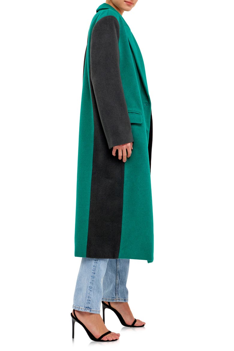 Colorblock Trench Coat, Alternate, color, GREEN MULTI