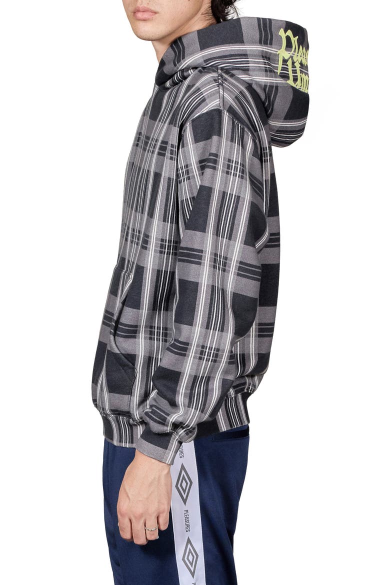 x Umbro Spine Plaid Pullover Hoodie, Alternate, color, BLACK