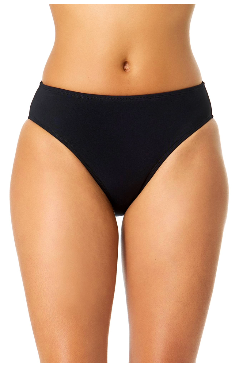 Anne Cole Women's Live In Color Solid Clean Midrise Swim Bottom, Main, color, Black