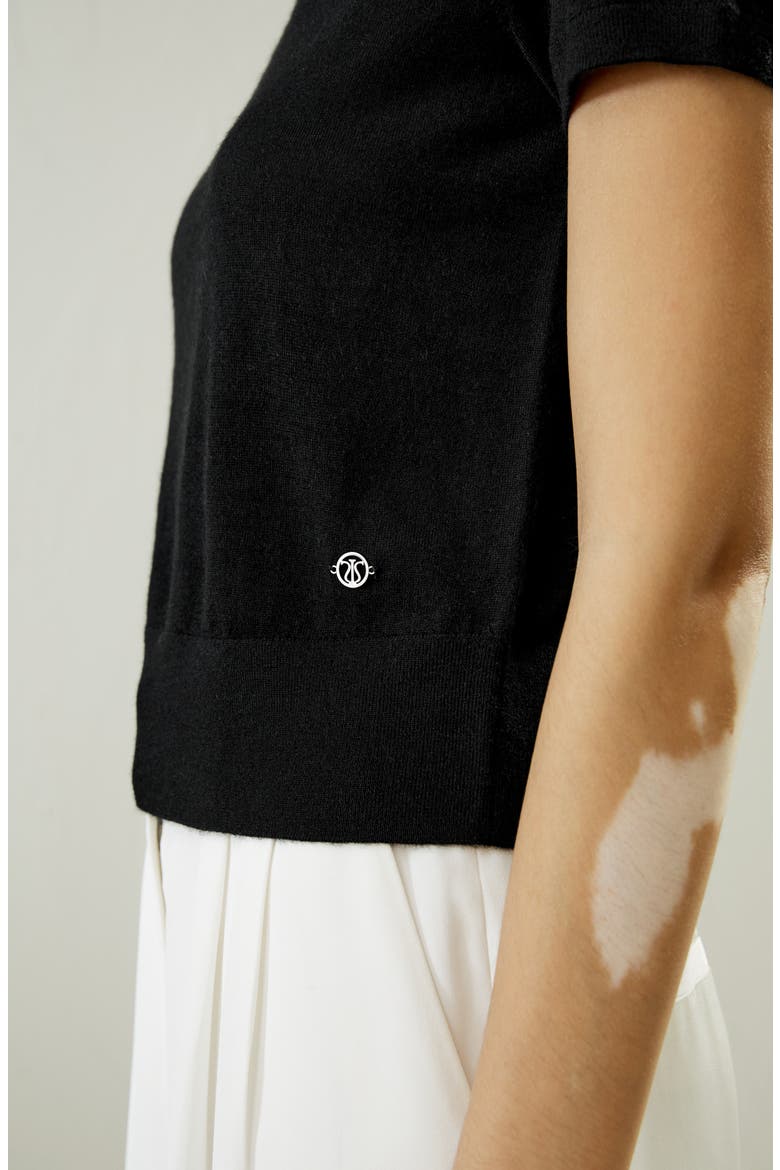 Women's Cashmere Round Neck Sweater, Alternate, color, Black