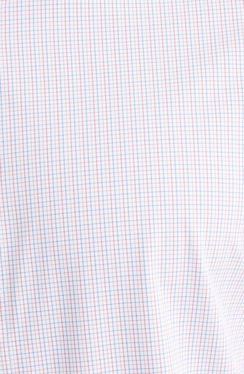 Mizzen + Main Mizzen+main Leeward Trim Fit Microcheck No Tuck Performance Button-up Shirt In Neutral