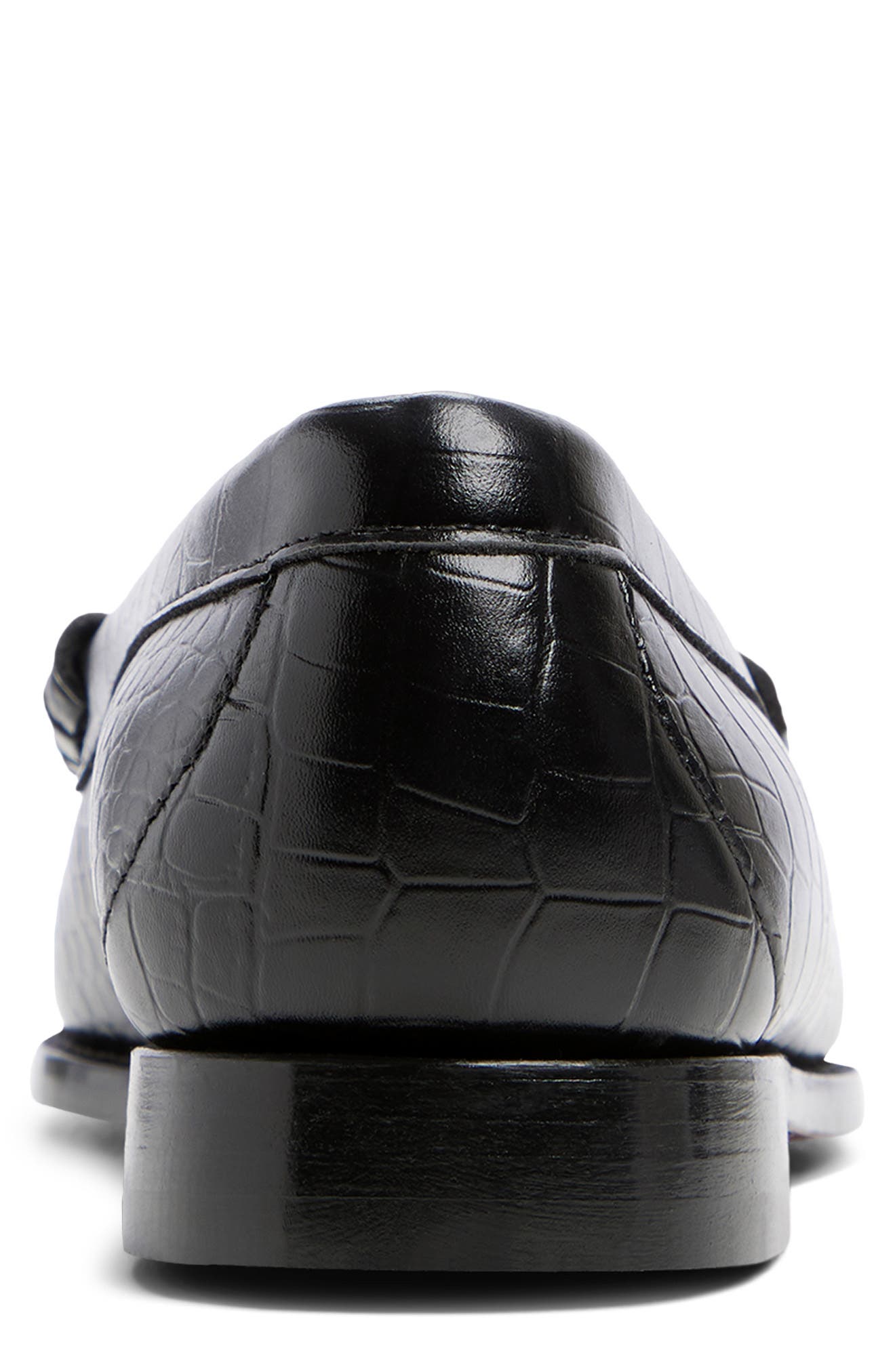 Lincoln Weejuns Croc Embossed Bit Loafer, Alternate, color, OTHER BLACK