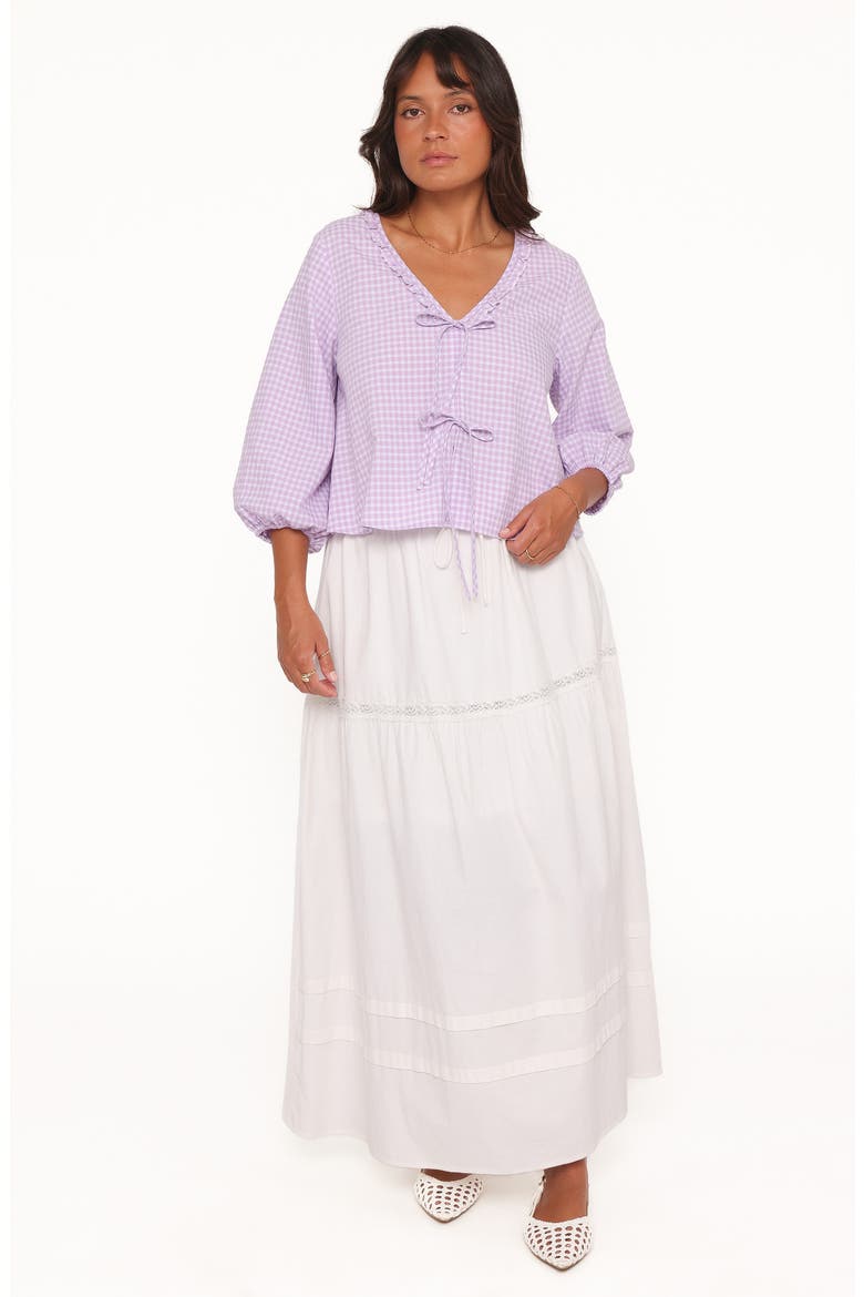 Fainche Gingham Cotton Blend Top, Alternate, color, LILAC GINGHAM