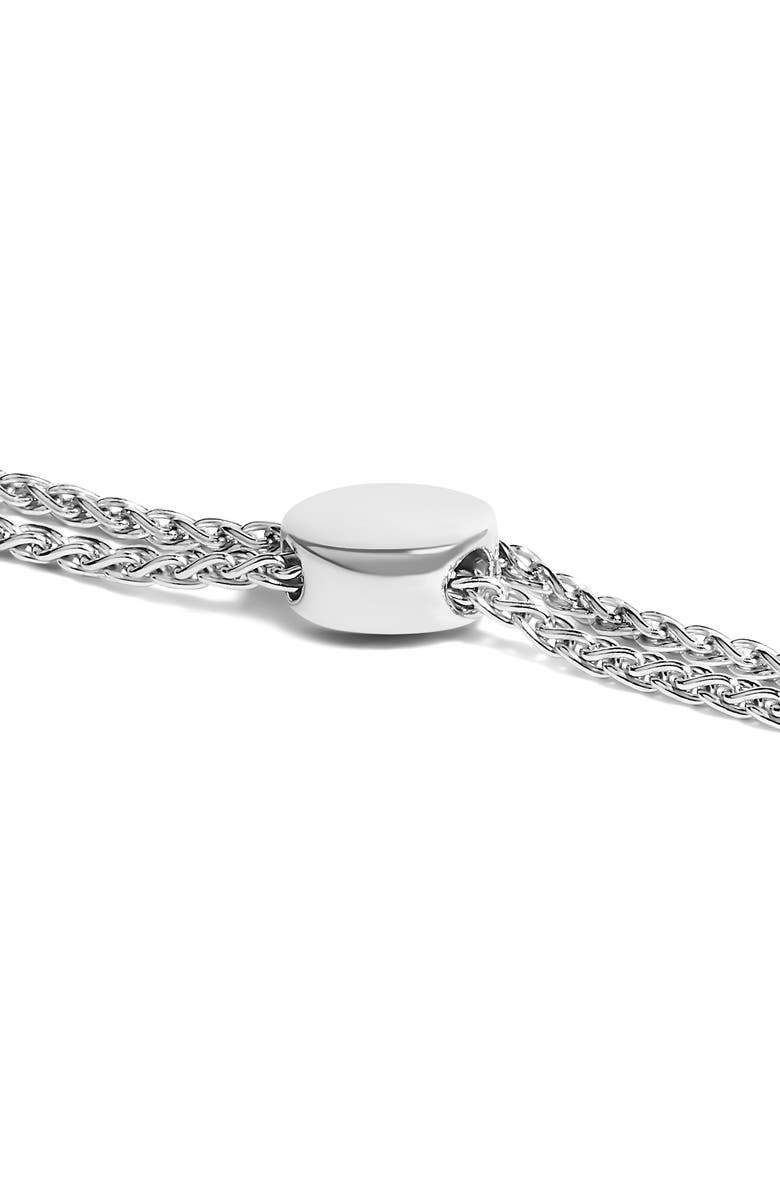 Haus of Brilliance .925 Sterling Silver Diamond Cushion Frame Heart-Sides Twist Adjustable Bolo Tennis Bolo Bracelet, Alternate, color, Silver