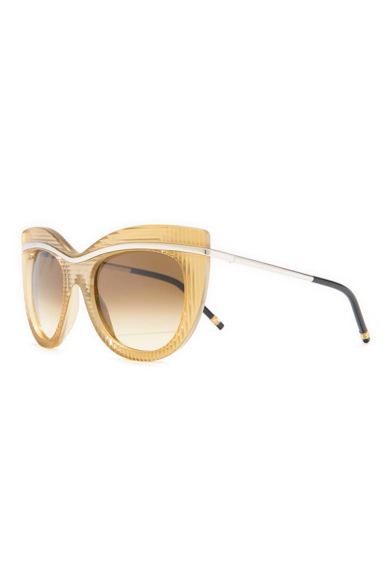 62mm Cat Eye Sunglasses, Alternate, color, CRYSTAL SILVER BROWN