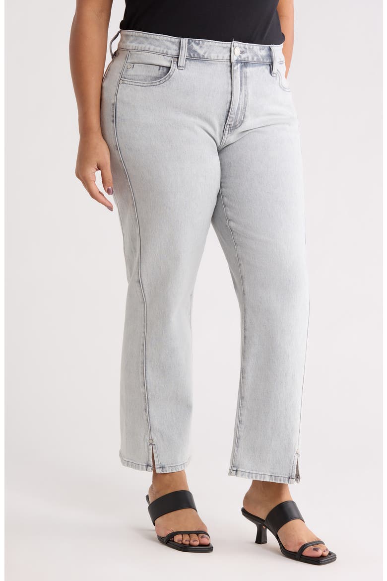 Kennedy High Waist Straight Leg Jeans, Alternate, color, ALPINE GREY