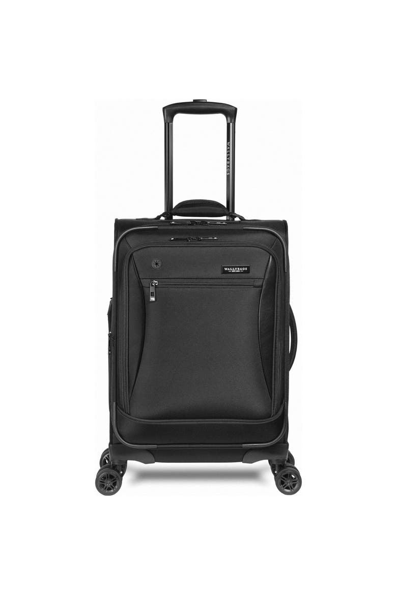 Solutions 20 Expandable Spinner Carry-On with Padded Electronics Pockets, Main, color, Black