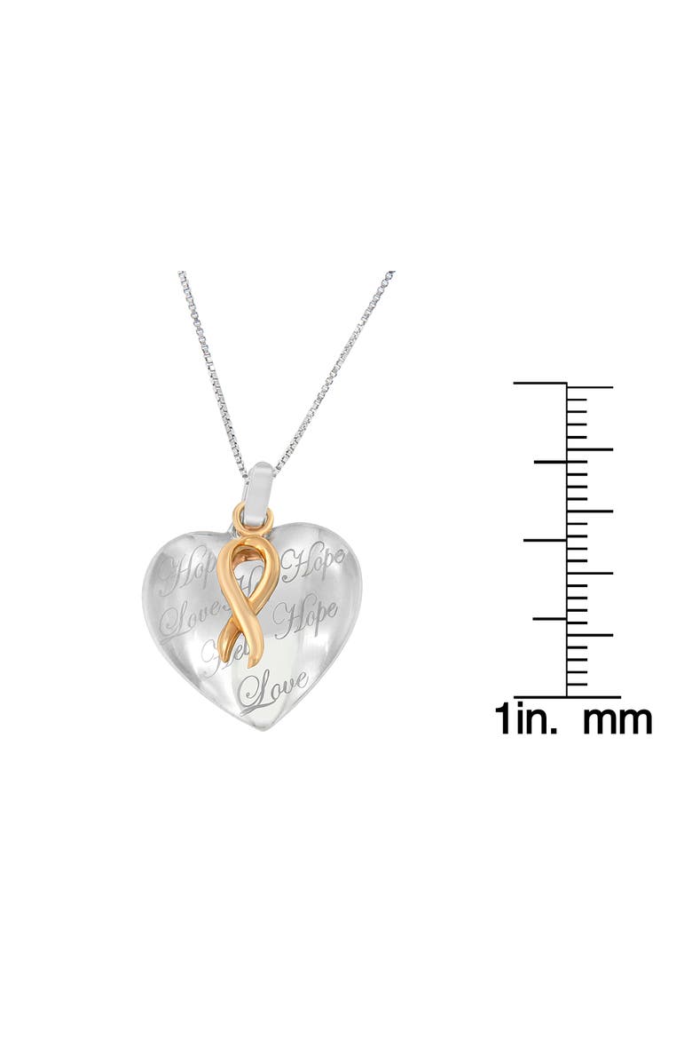 10K Yellow Gold Over Silver Heart Pendant Necklace, Alternate, color, Yellow