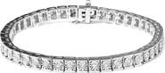 Haus of Brilliance Silver 1/4 Cttw Miracle Set Diamond and Bead Link 7.25" Tennis Bracelet