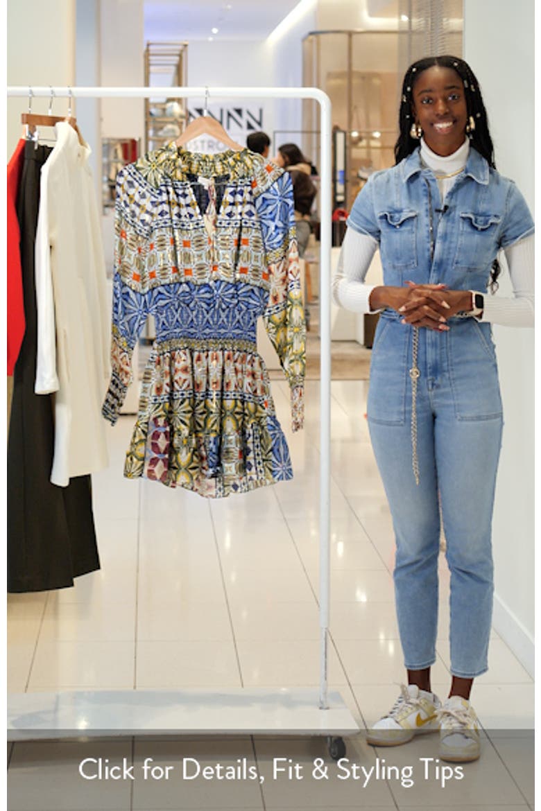 Ashalina Metallic Silk Long Sleeve Minidress video