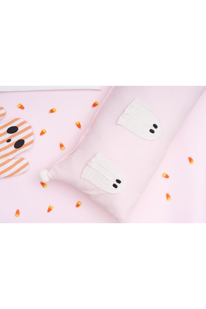 Cute Roped Ghosts Halloween Lumbar Accent Pillow, Alternate, color, Pink