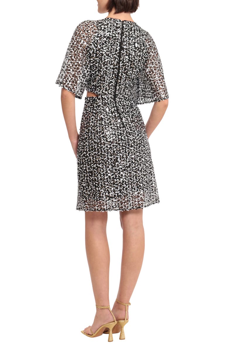 DONNA MORGAN FOR MAGGY Cutout Waist Sequin Cocktail Minidress, Alternate, color,