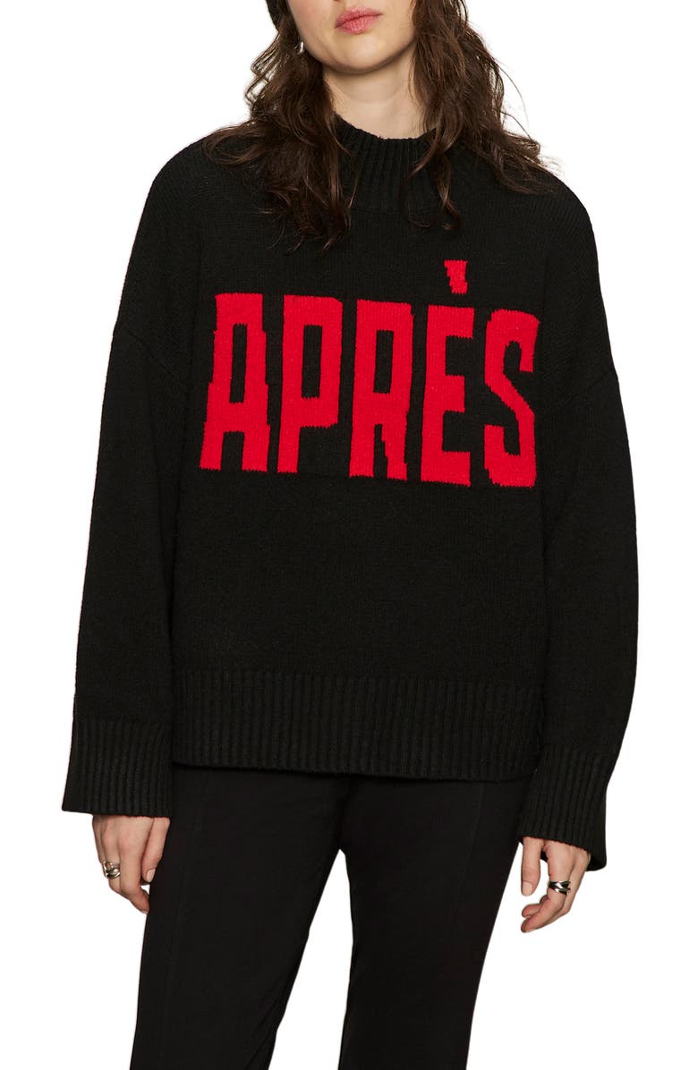 Sanctuary Aprés Sweater, Main, color, Black/ Mars Red