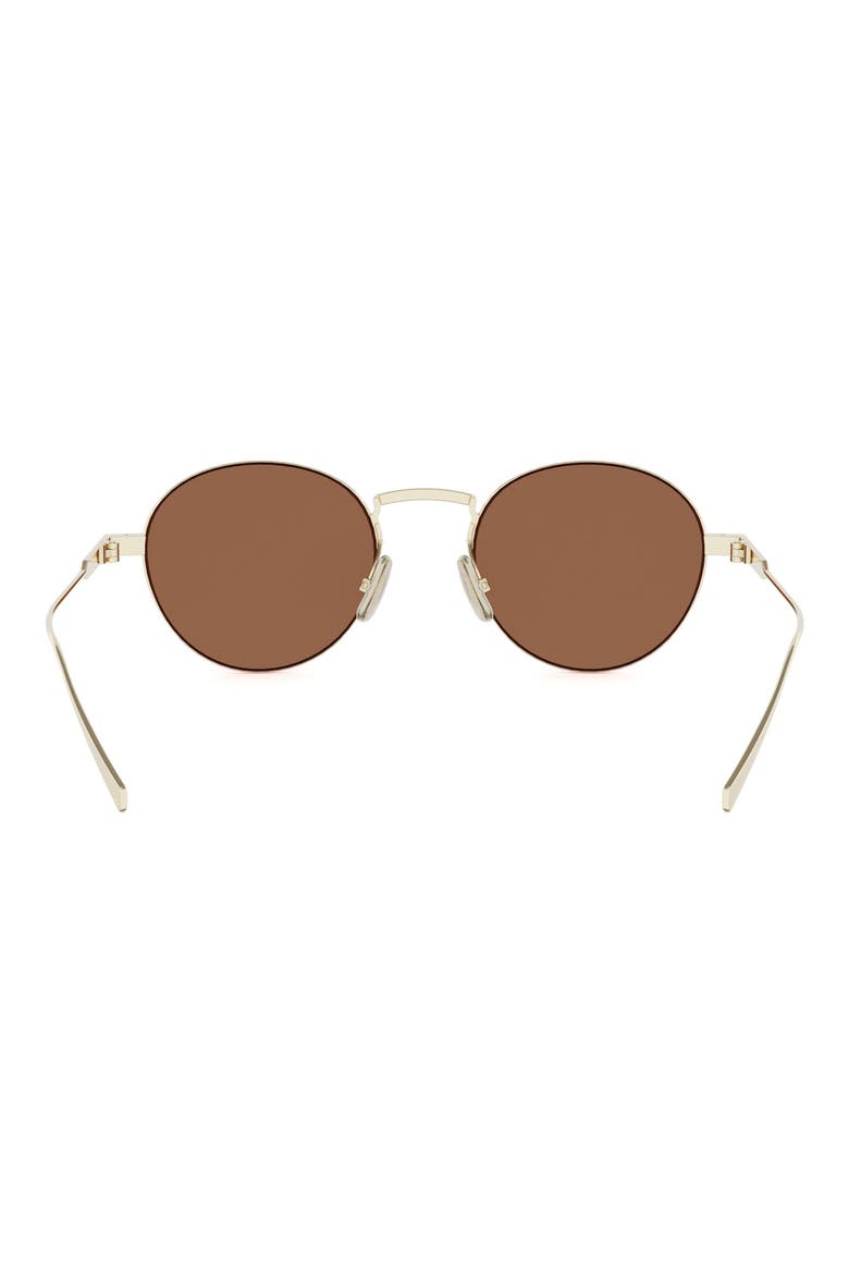 49mm Small Round Sunglasses, Alternate, color, GOLD / BROWN