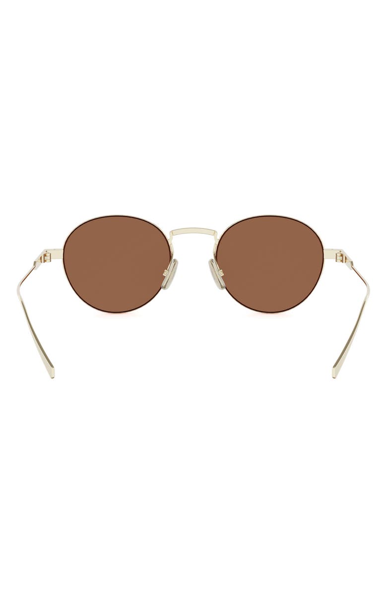 CELINE 49mm Small Round Sunglasses, Alternate, color, Gold / Brown