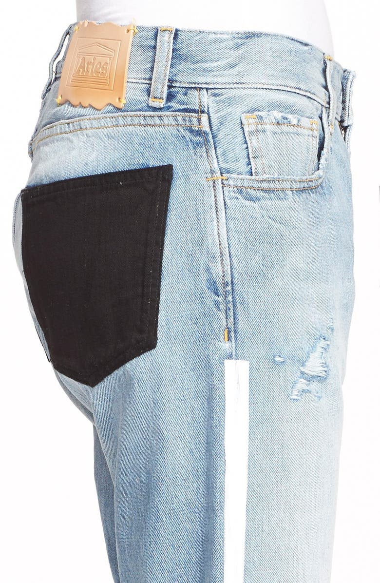 Aries 'Simon' Reflective Tape Contrast Pocket Jeans, Alternate, color, 