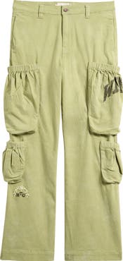 HONOR THE GIFT Wide Leg Cotton Twill Cargo Pants