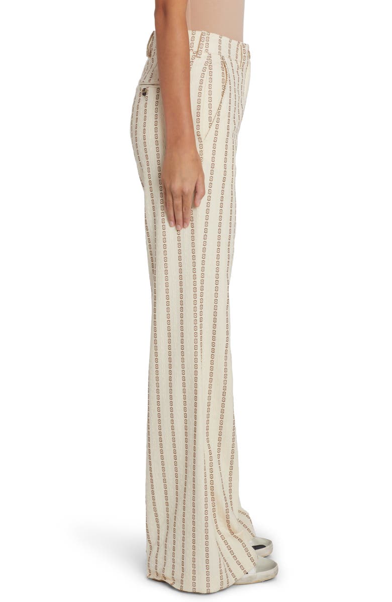 Golden Goose Geometric Embroidered Stripe Cotton Wide Leg Pants, Alternate, color,