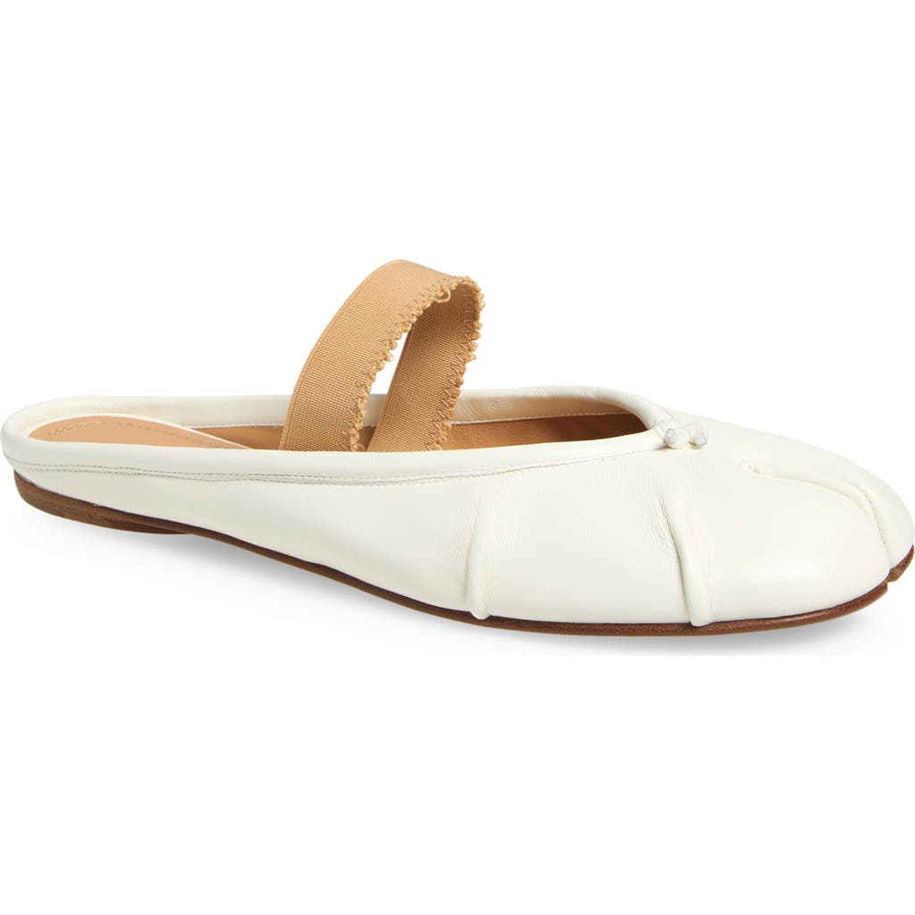 Maison Margiela Tabi Ballerina Mary Jane Mule In Ivory/nude