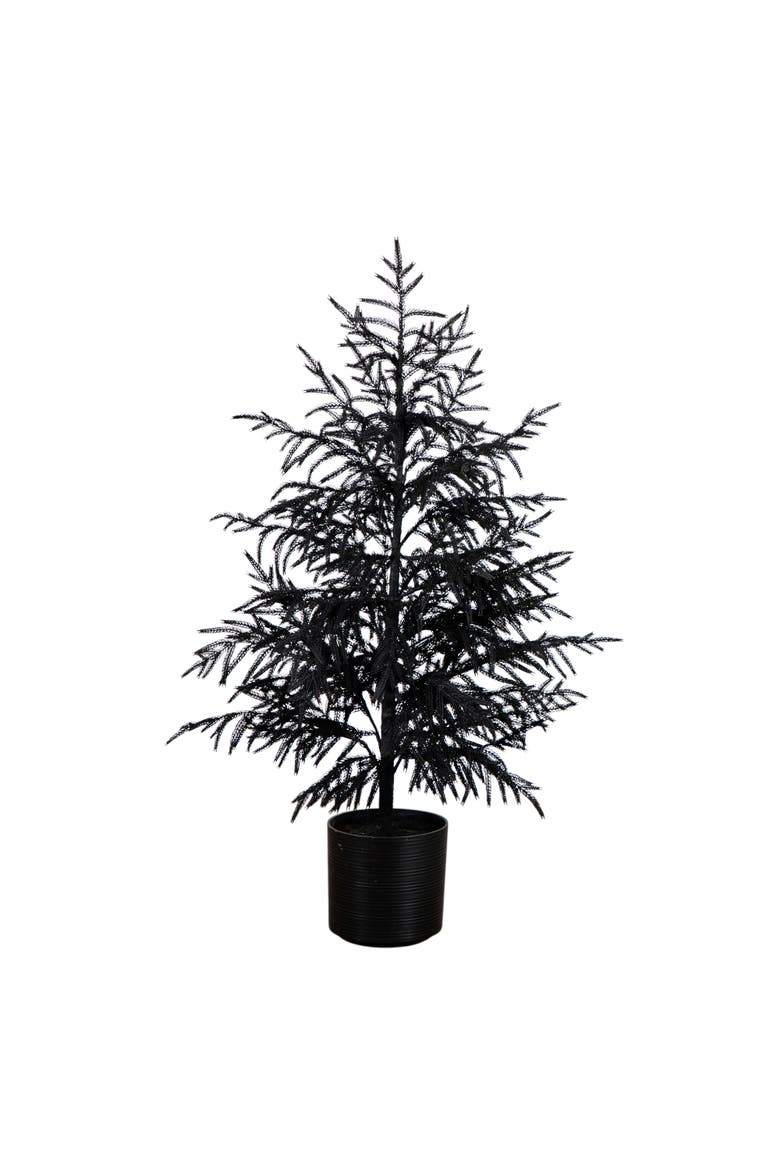 4-ft Artificial Halloween Real Touch Black Norfolk Pine Christmas Tree with Natural Look, Main, color, Black