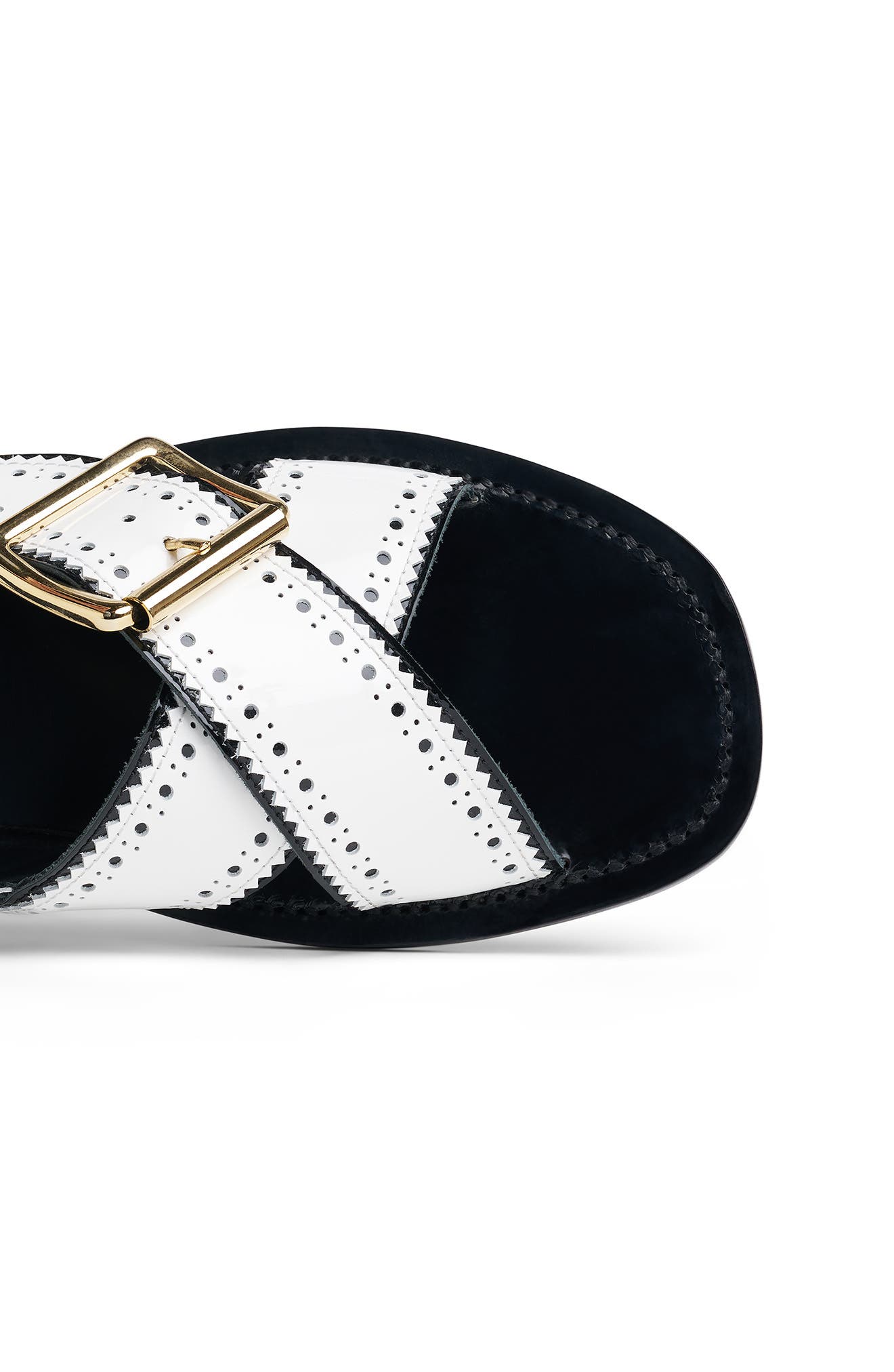 THE OFFICE OF US Ms. Camille Leather Sandal, Alternate, color, Black/ White