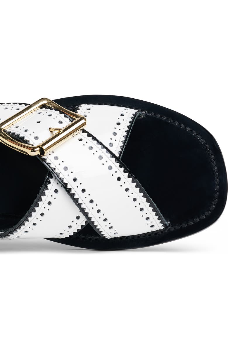 THE OFFICE OF US Ms. Camille Leather Sandal, Alternate, color, Black/ White
