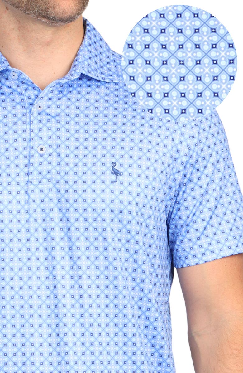 TailorByrd Medallion Print Performance Polo, Alternate, color, Blue