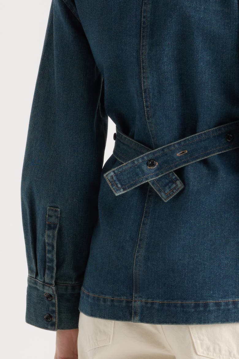 Emmett Structured-Sleeve Denim Jacket, Alternate, color, Indigo