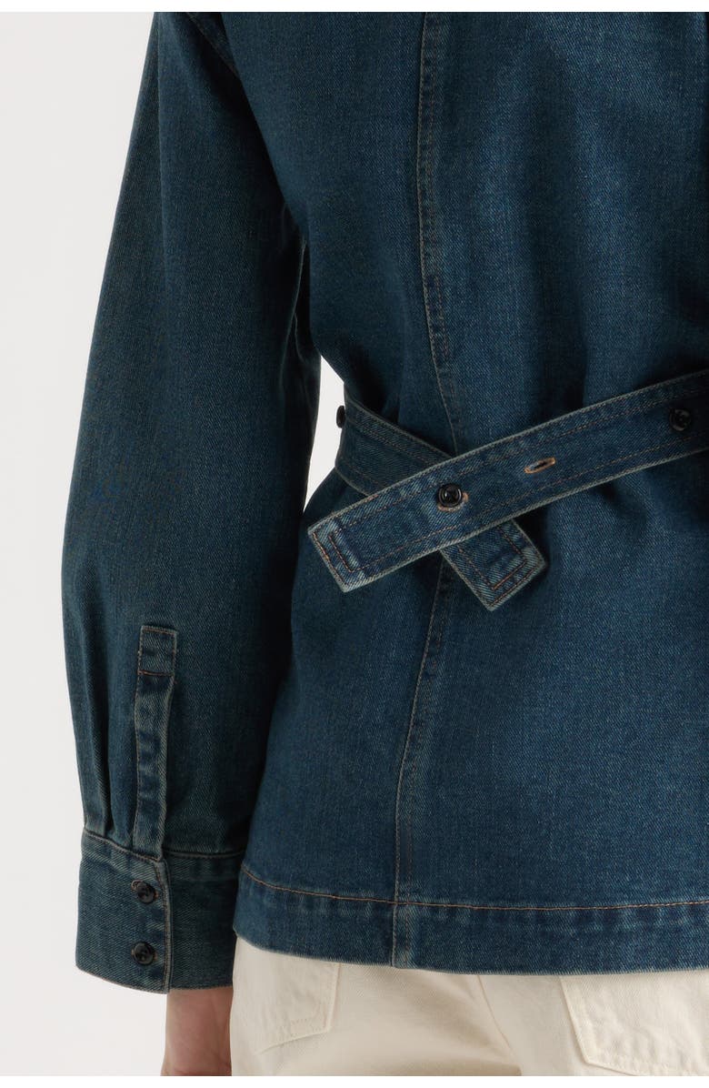 Modern Citizen Emmett Cinch-Waist Denim Jacket, Alternate, color, Indigo