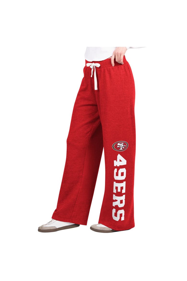 Women's  Starter  Scarlet San Francisco 49ers Field Wide Leg Sweatpants, Main, color, Scarlet