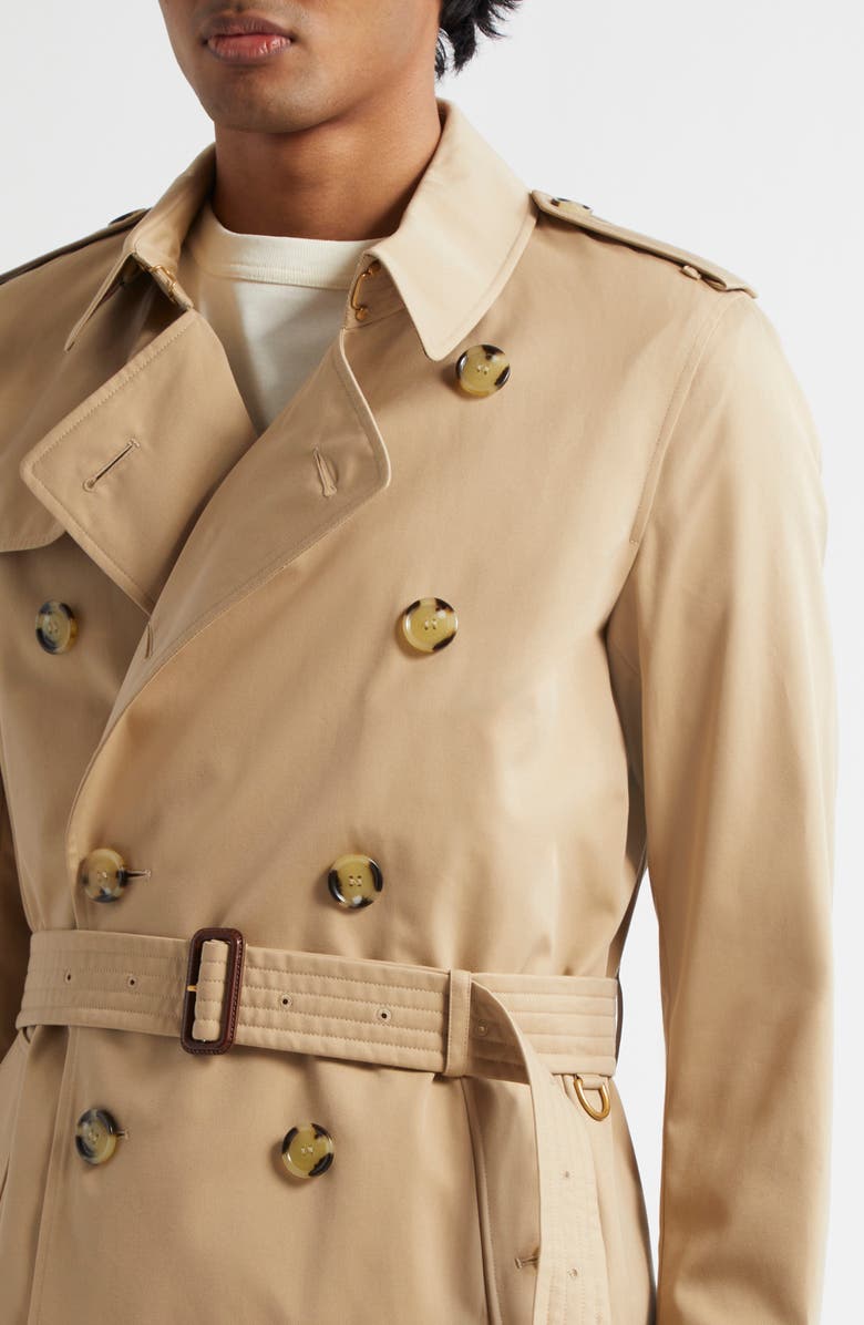 Burberry Kensington Mid Length Heritage Trench Coat, Alternate, color, Honey