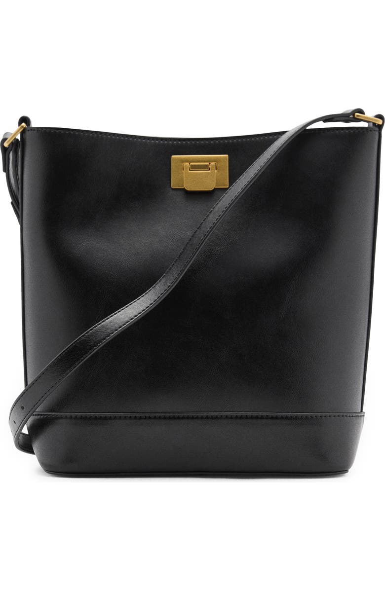 MANGO Faux Leather Shopper Bag, Main, color,