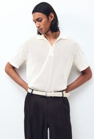H&M Regular Fit Hole-knit Polo Shirt