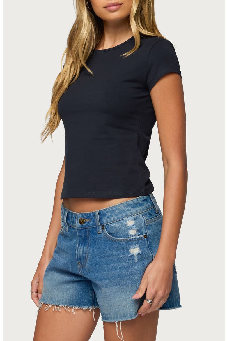 Delvina Crop T-Shirt, Alternate, color, NAVY