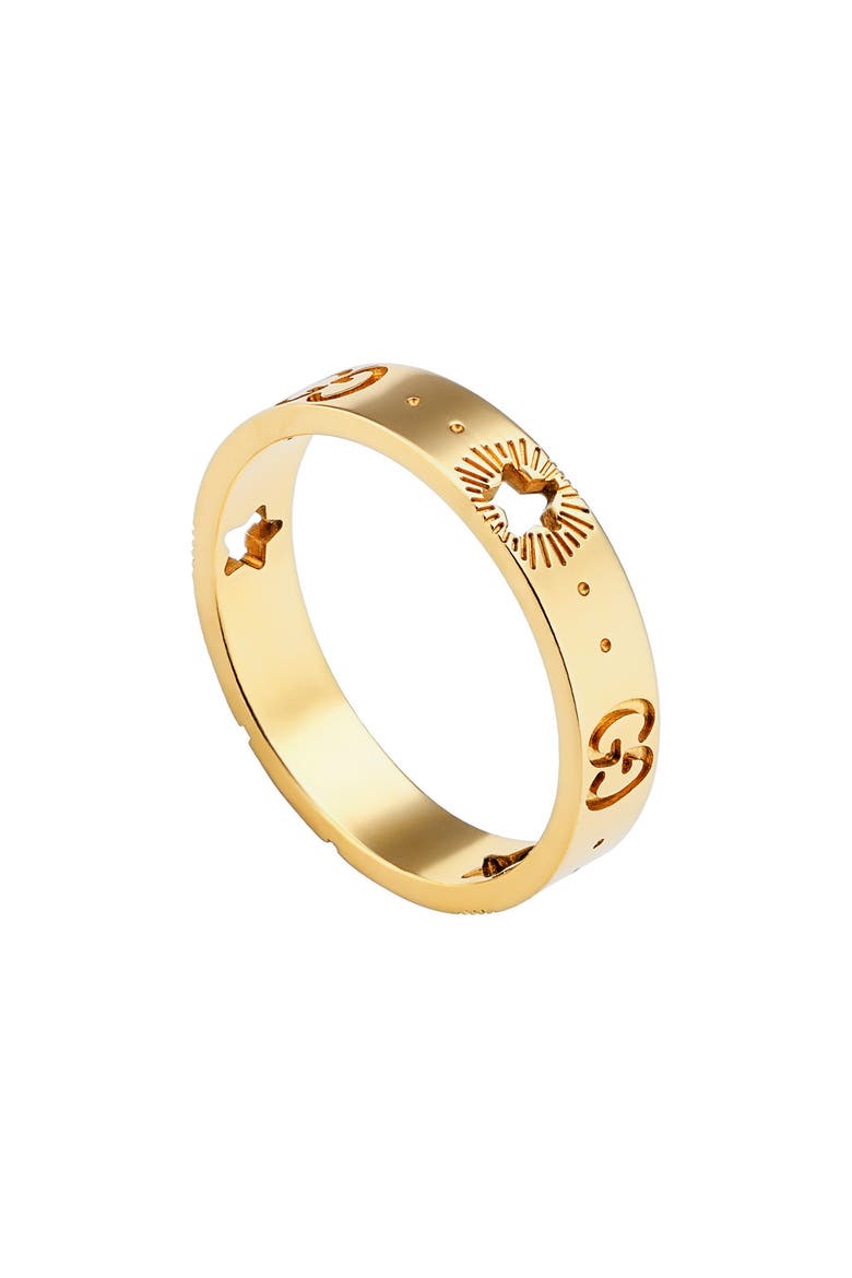 Icon 18K Gold Star Detail Ring, Main, color, YELLOW GOLD