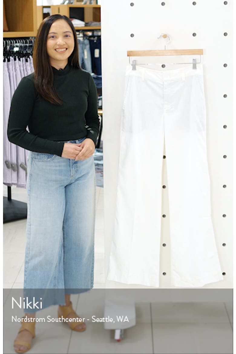 Stretch Cotton & Linen Wide Leg Trousers video
