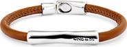UNODE50 Leather Bracelet With Sterling Silver-Plated Central Detail