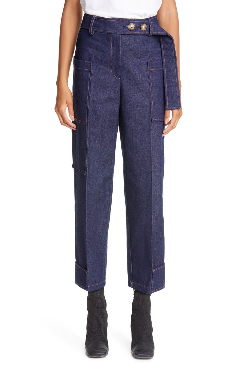 Rejina Pyo Sadie High Waist Crop Denim Trousers, Main, color, 