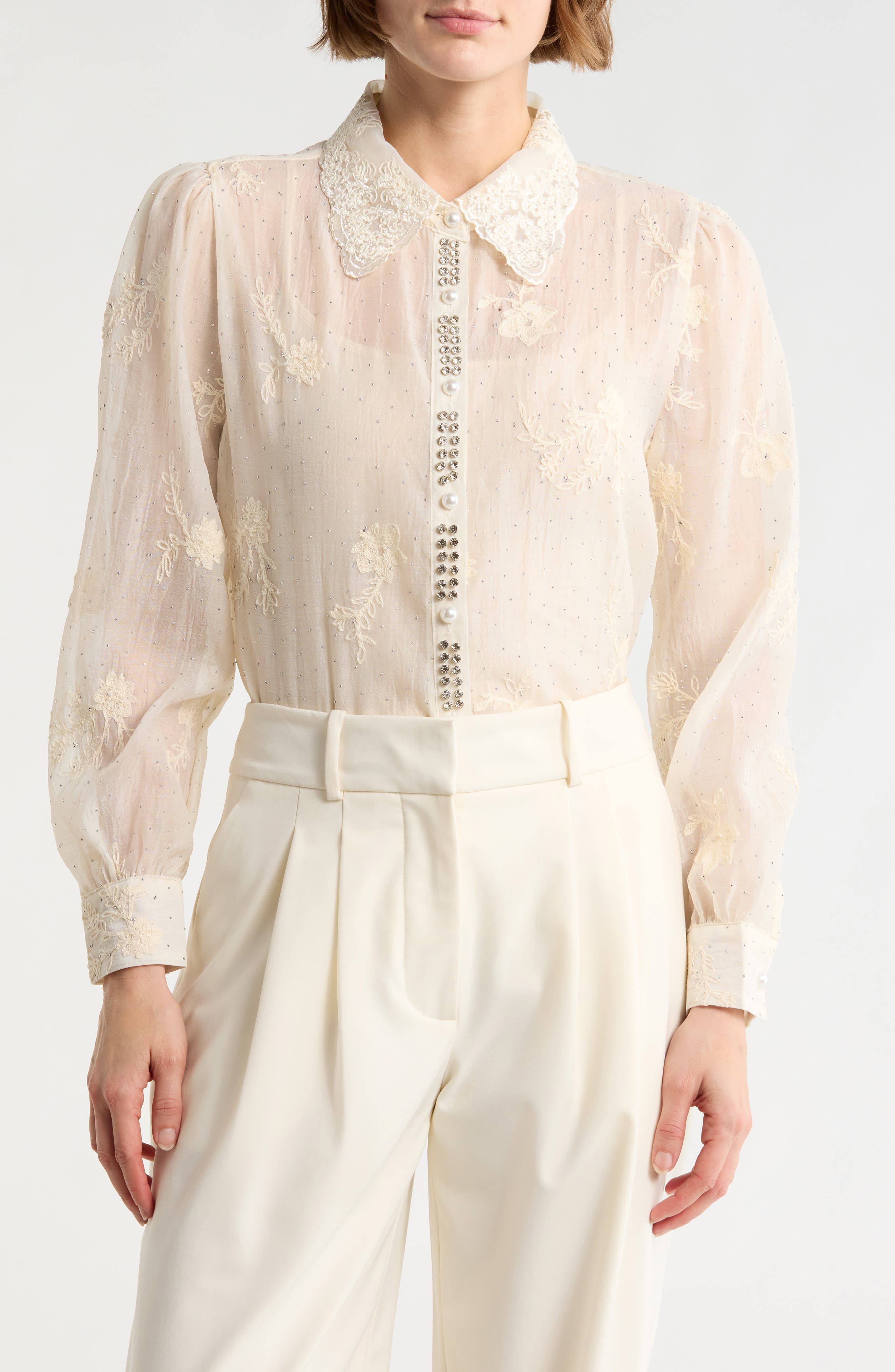 Embroidered Long Sleeve Top - image 3